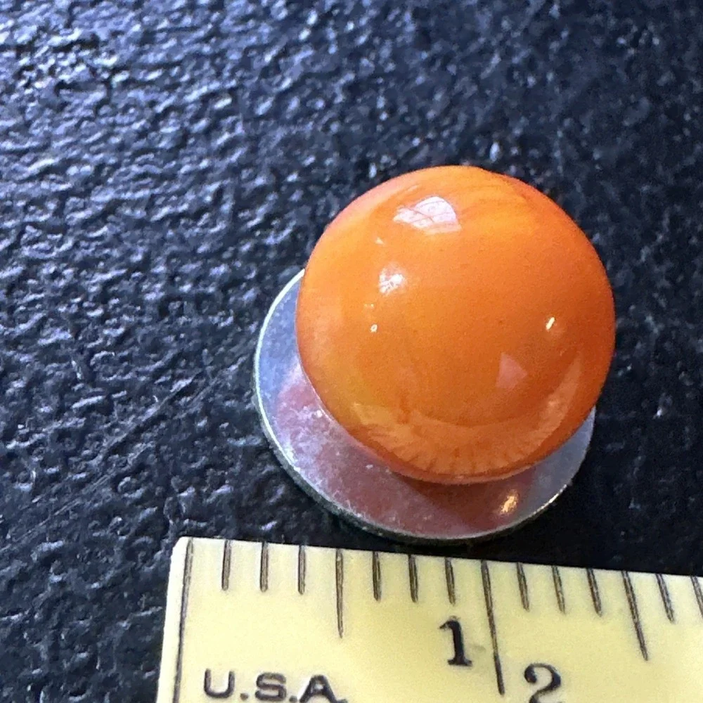 Vintage Glass Marble Orange Cream White‎ Swirl 1/2